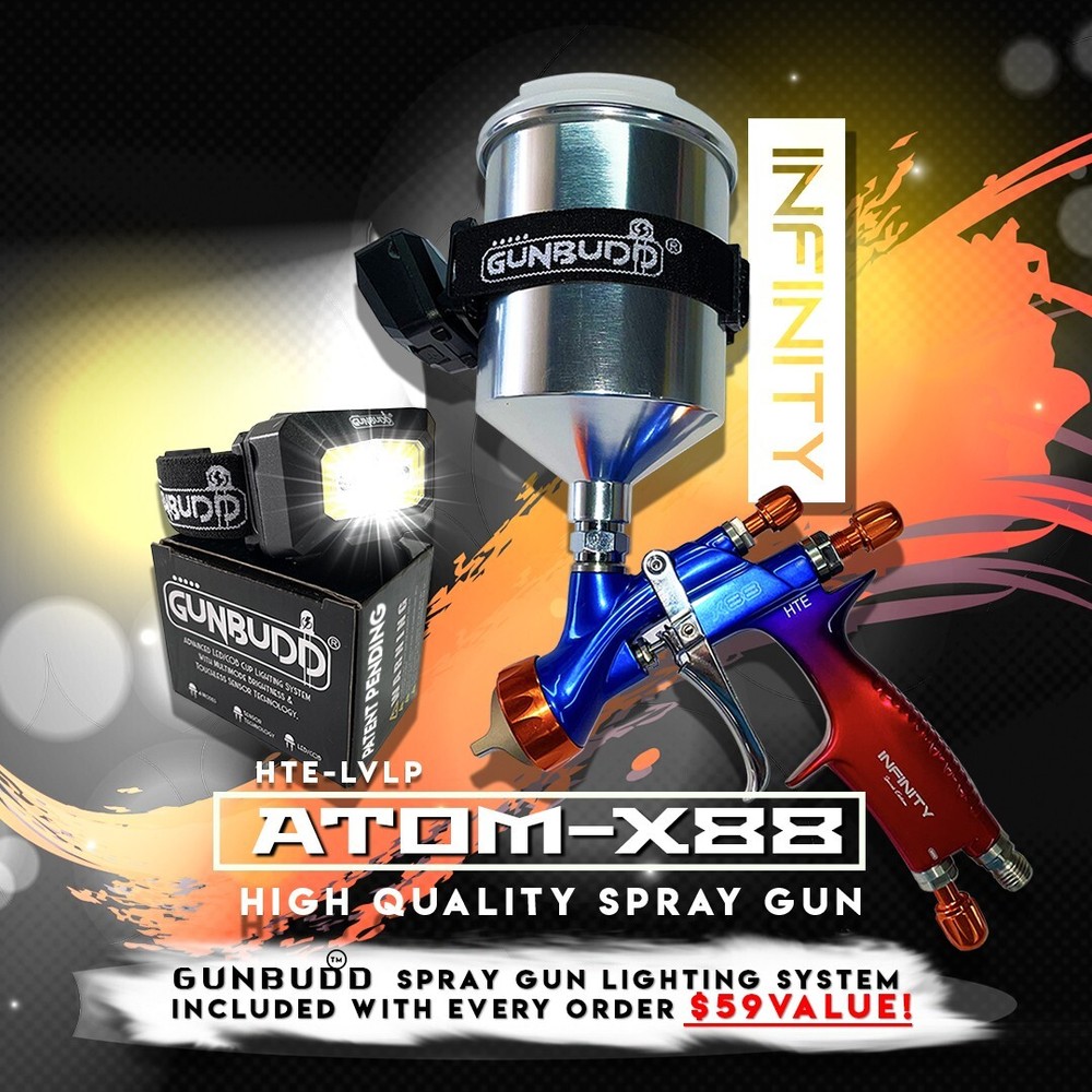 ATOM X88 Infinity Spray Gun | 1.3 & 1.4 Tip Set | Car Paint Tool Like Devilbiss