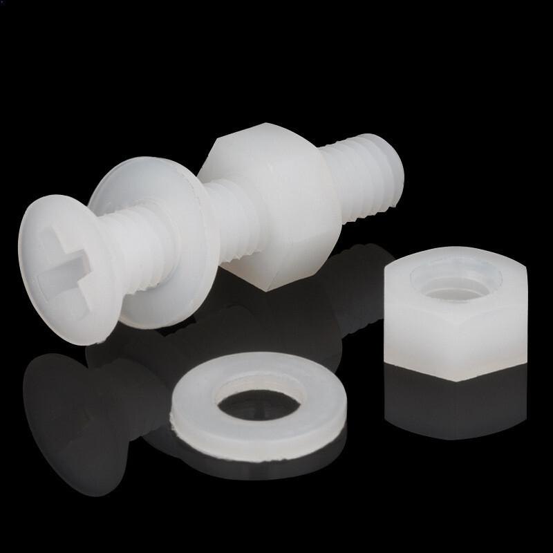 White Nylon Phillips Countersunk Flat Head Screws With Hex Nut Flat Washer