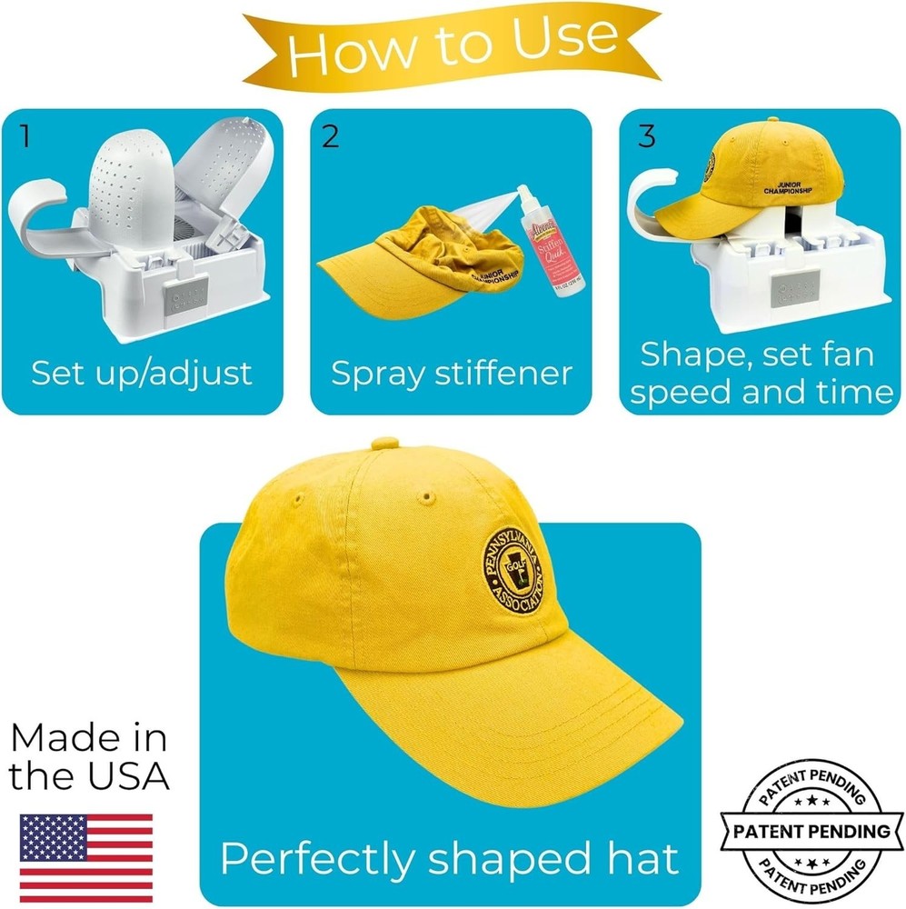 Hat Shaper Machine with Stiffening Spray – Adjustable Hat Care & Reshaping De...