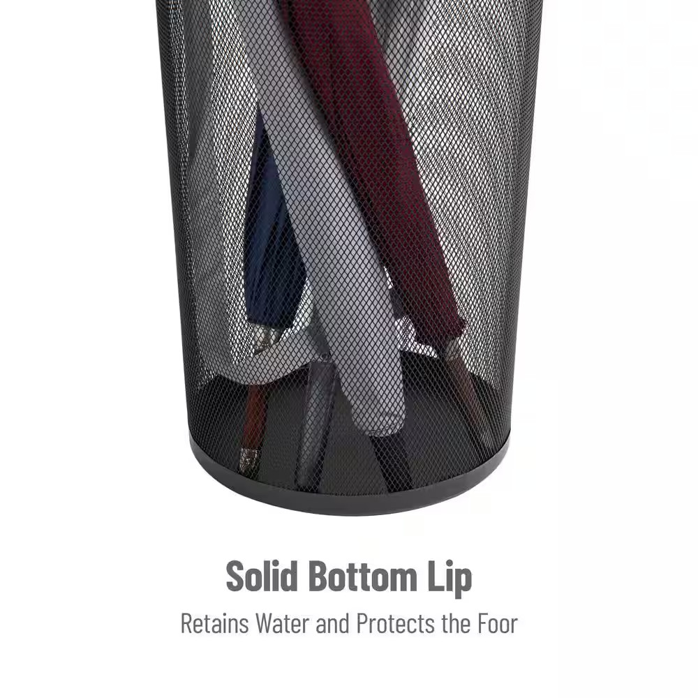 Umbrella Stand Walking Cane Rack Wrapping Paper Holder Metal Mesh 10.25 In. L X