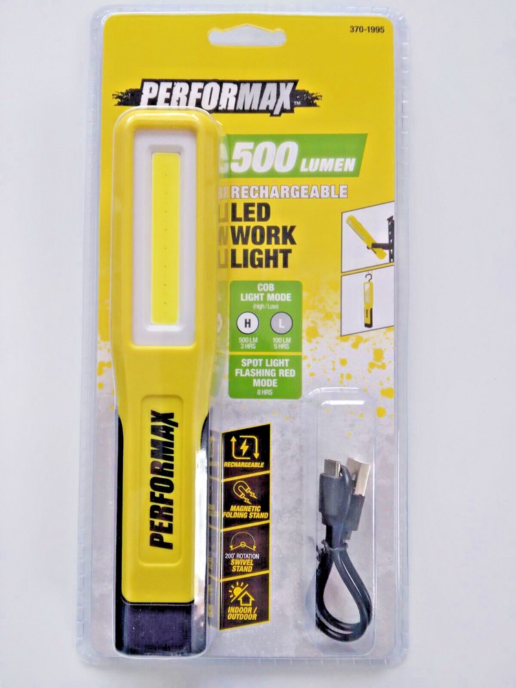 Performax 500 Lumen Rechargeable Handheld Work Light
