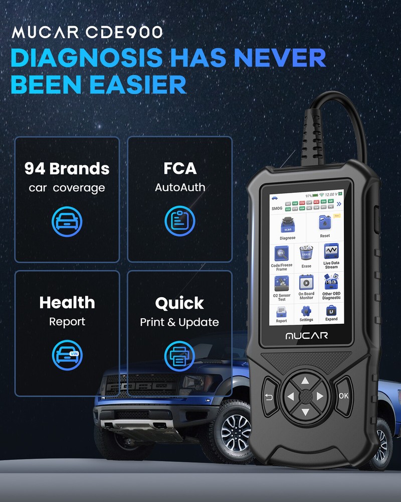 Automotive Car OBD2 Scanner Fault Code Reader Check Engine Light Diagnostic Tool