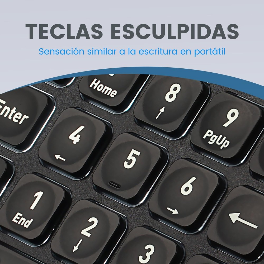 Perixx PERIBOARD-333 Teclado Compacto USB retroiluminado con Cable - Teclas de t