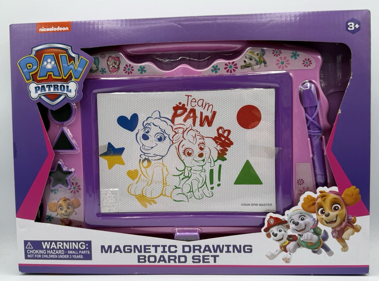 Nickelodeon Paw Patrol Magnetic Drawing Board Rainbow Pink Draw Write Erase New
