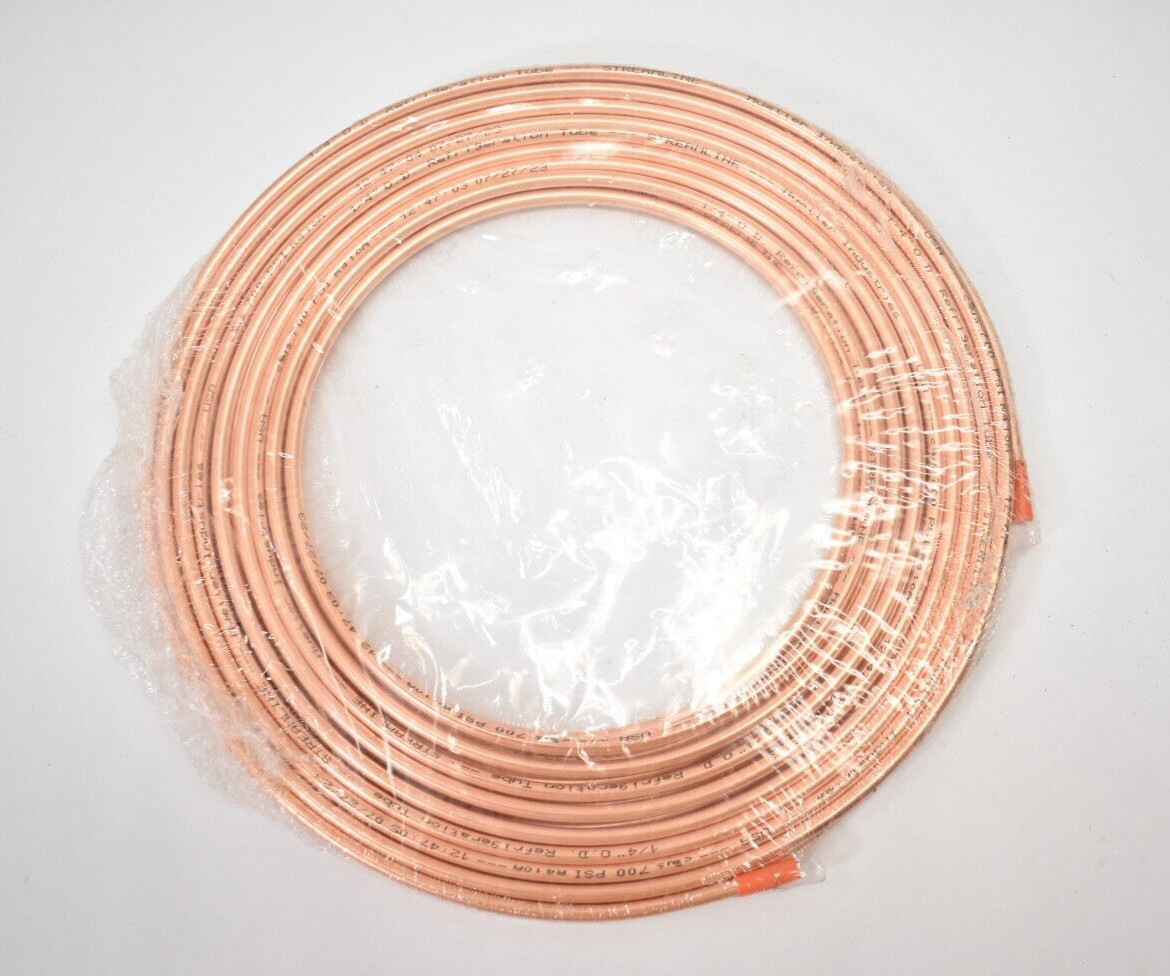 Mueller Streamline 1/4" OD Refrigeration Tube Copper 30' Coil Device Genuine