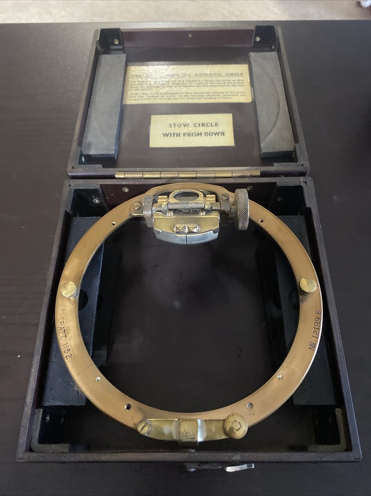 Royal Navy Azimuth Circle Pattern 1152 With Wooden Case Instructions