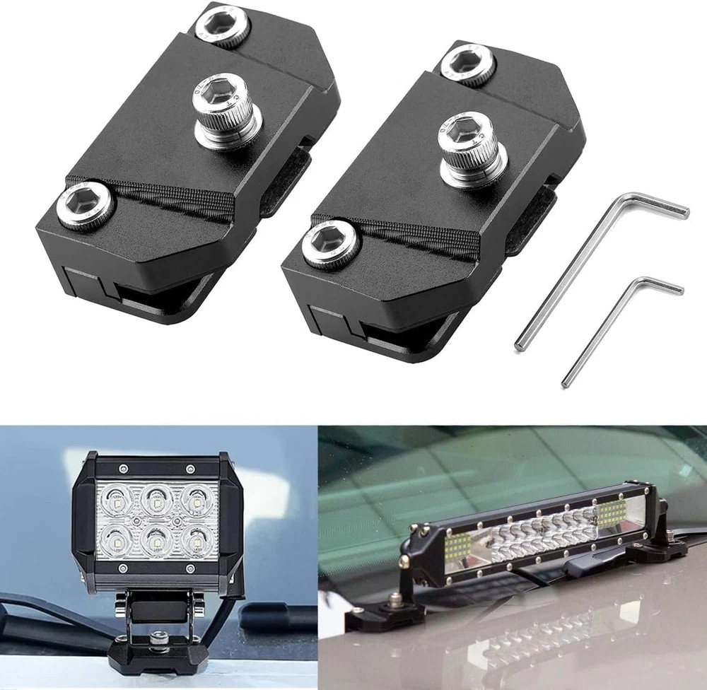 Ditch Light Brackets Hood Mount - 2PCS Universal Universal Ditch Light Brackets
