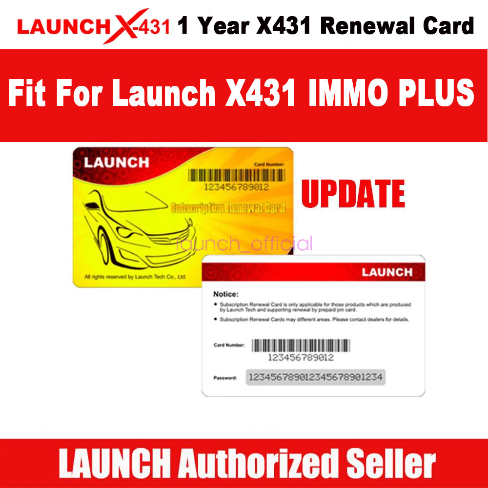 One Year Software Update Subscription Renewal Card for Launch X431 IMMO PLUS