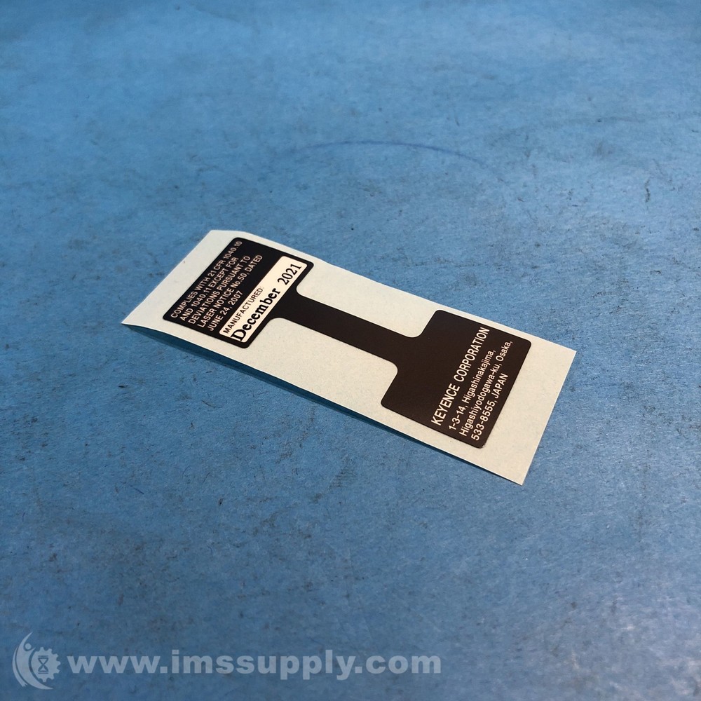 Keyence Laser Compliance Sticker Label FNFP