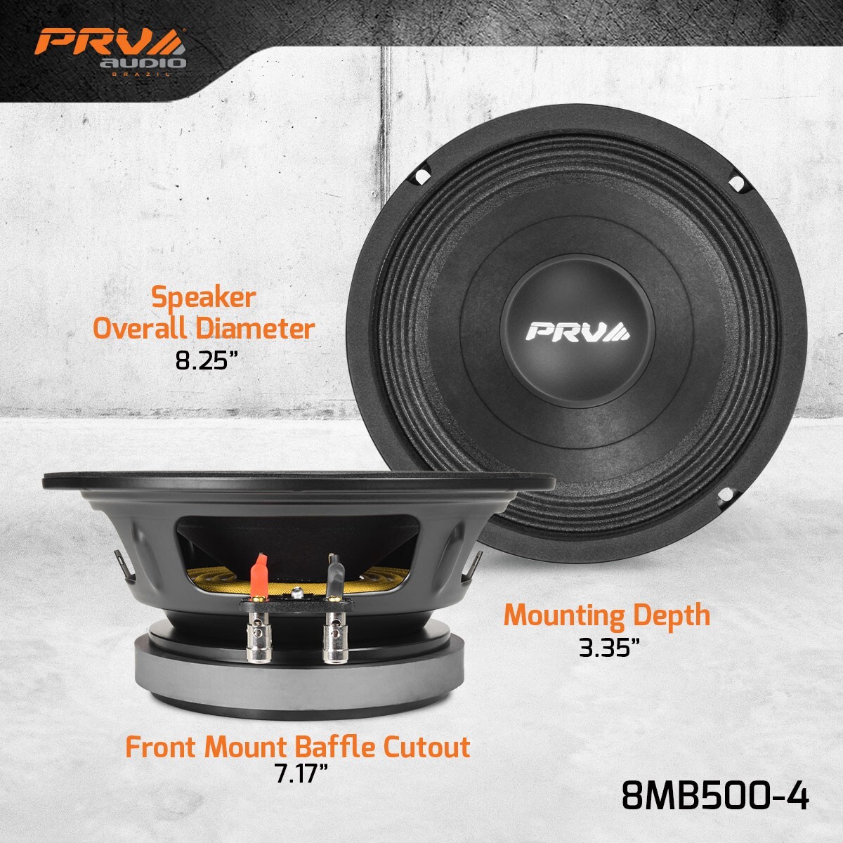 4x PRV 8" Midbass Speakers 8MB500-4 Car Audio 4 Ohm 2000 Watts