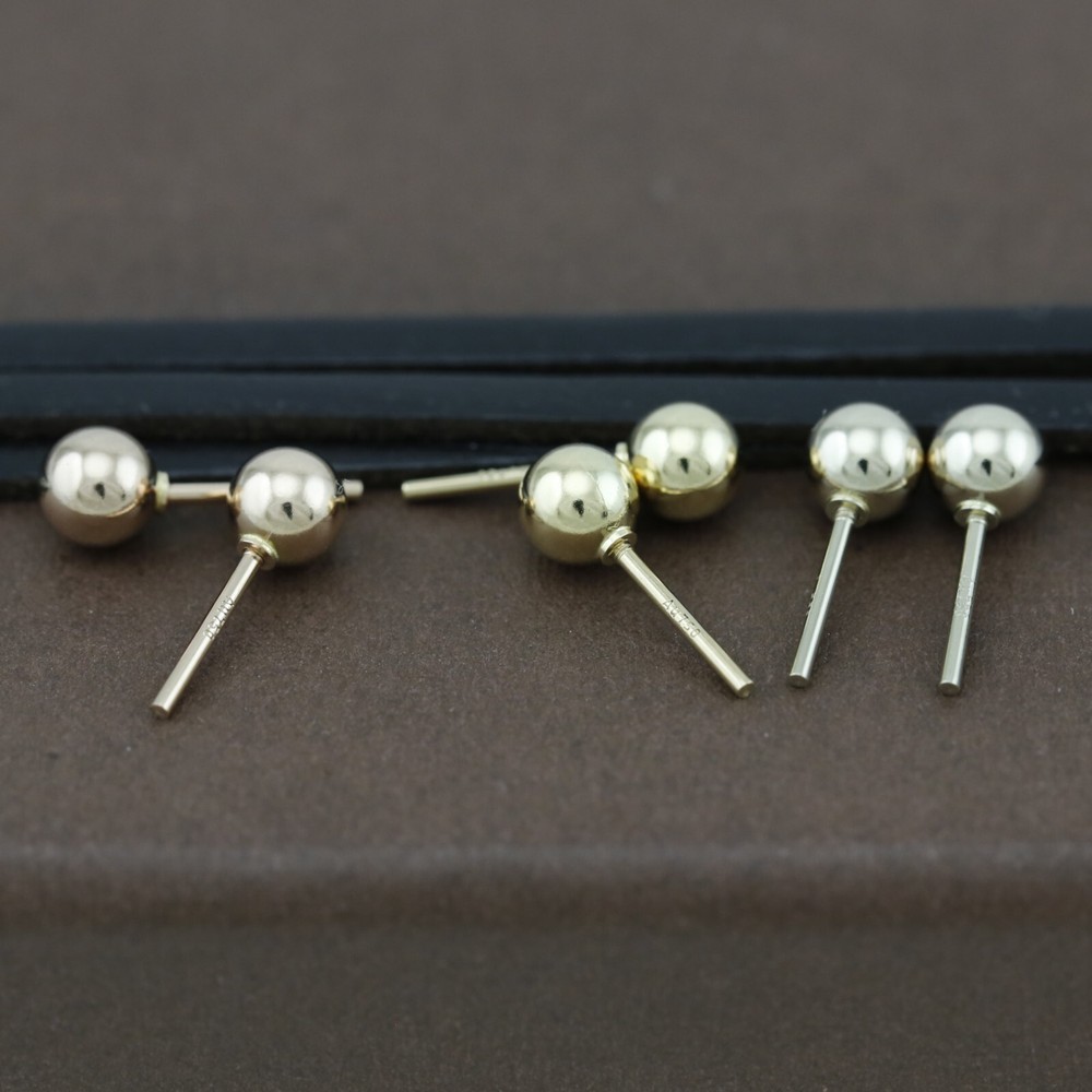 Genuine 18CT Solid Gold Screw Posts & Balls 5mm - 1 Pair Set