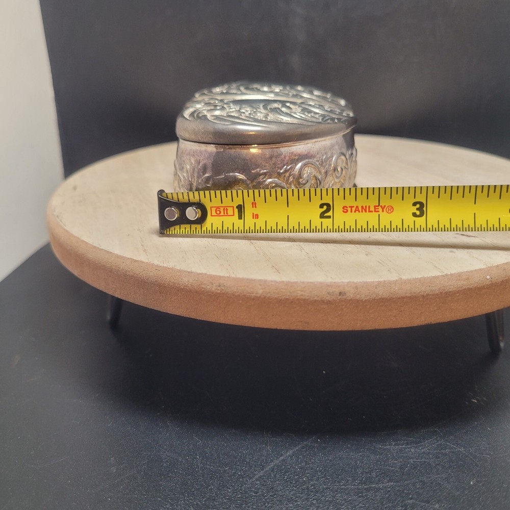 Godinger Heart Silver Plated Jewelry Red Velvet Lined Trinket Box