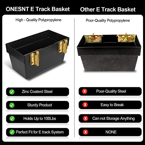 2 Pack E-Track Basket Storage Bin| E Track Box for Tool Organizer - E-Track
