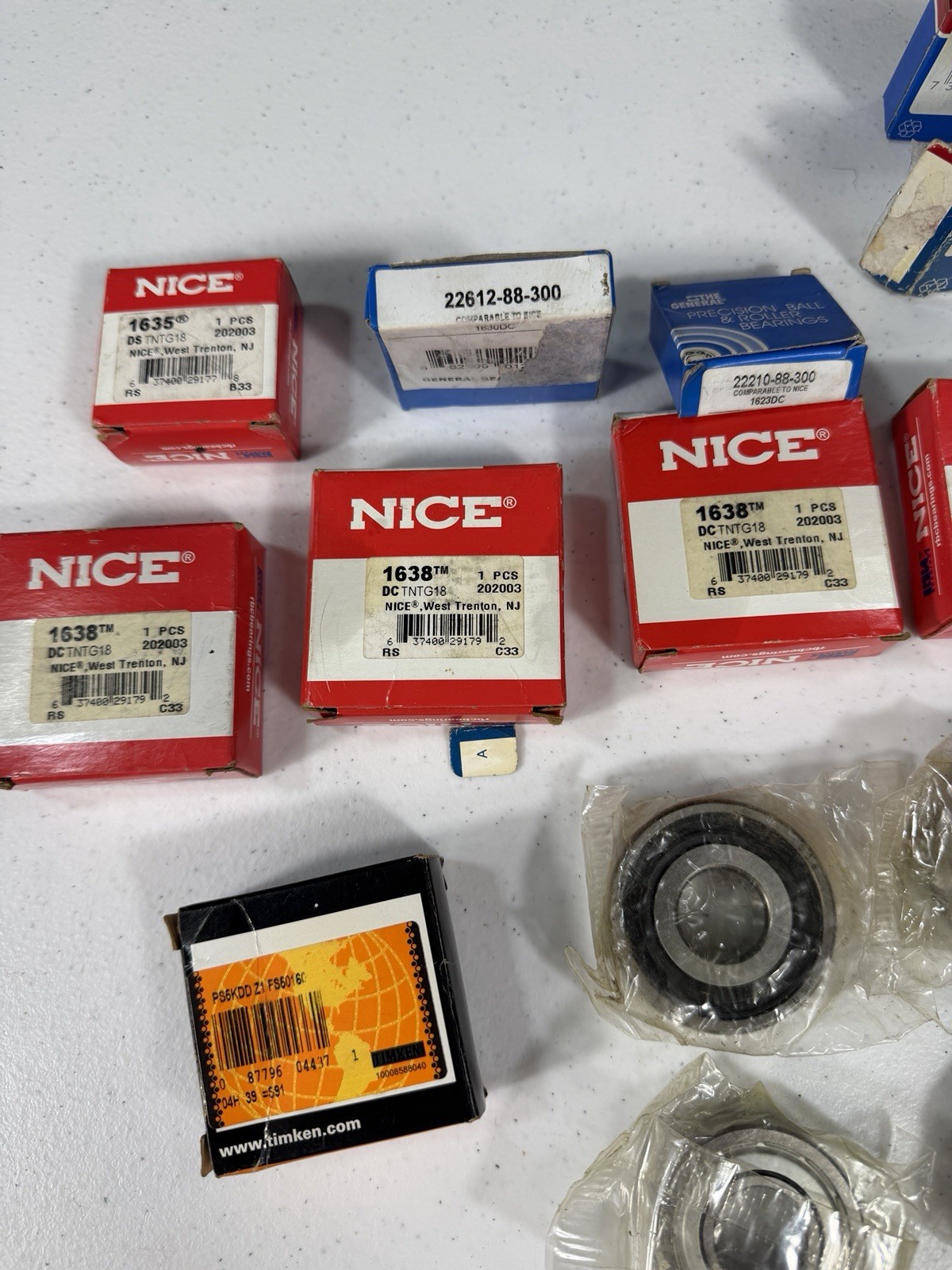 Vintage Lot ~20 NICE Ball Bearings 1635 1638 SKF Timken Fafnir NOS Boxes West