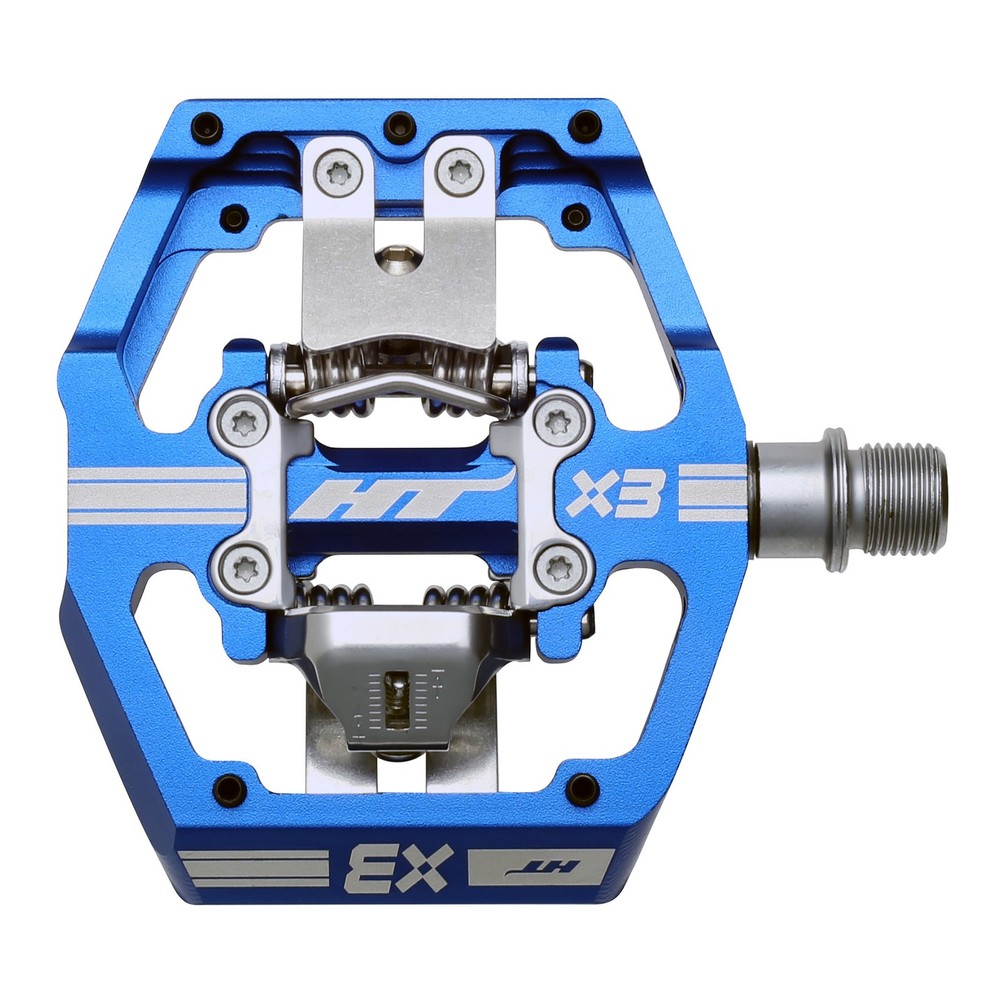 HT Pedals X3 Clipless Platform Pedals, CrMo - Royal Blue