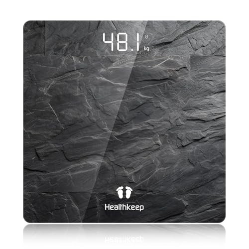 High Precision Digital Bathroom Scale, Step-On Technology, LED Display, Slim Des