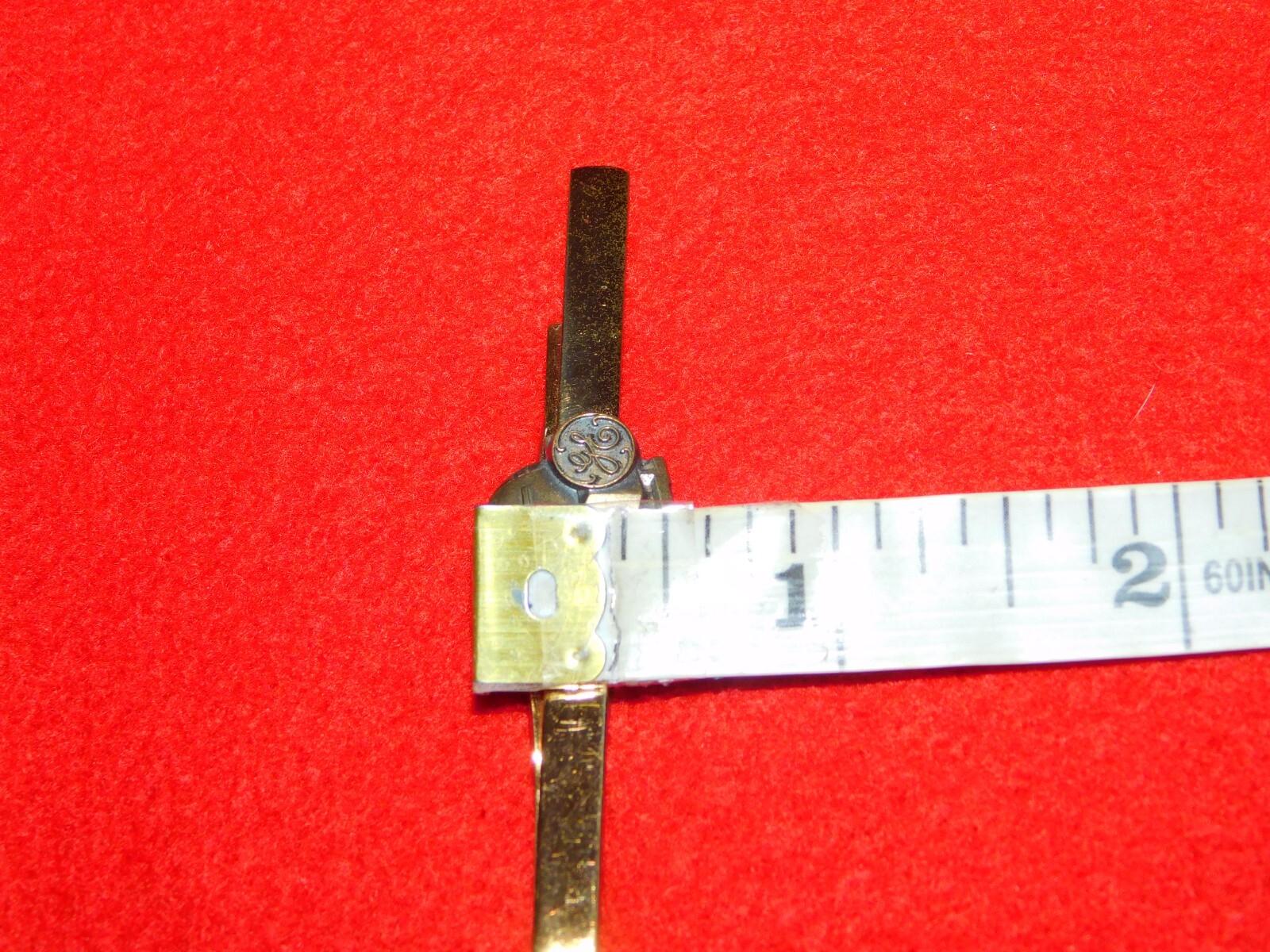 VINTAGE 2 3/4" LONG GE GENERAL ELECTRIC METAL TIE CLASP