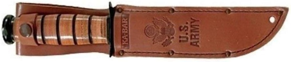 Rust-Resistant Army Utility Knife with Leather Sheath - 7-Inch Precision Blade