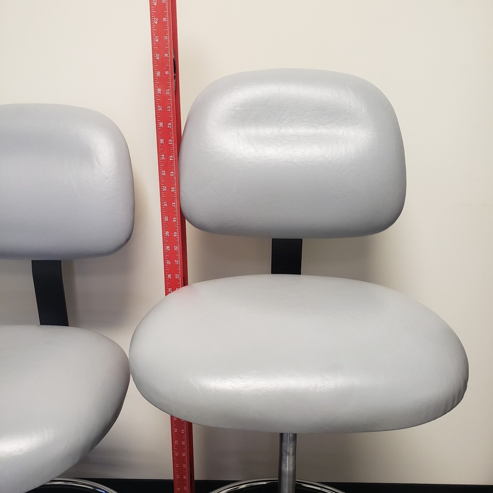 Light Gray Vinyl Tall Chair - Adjustable Height