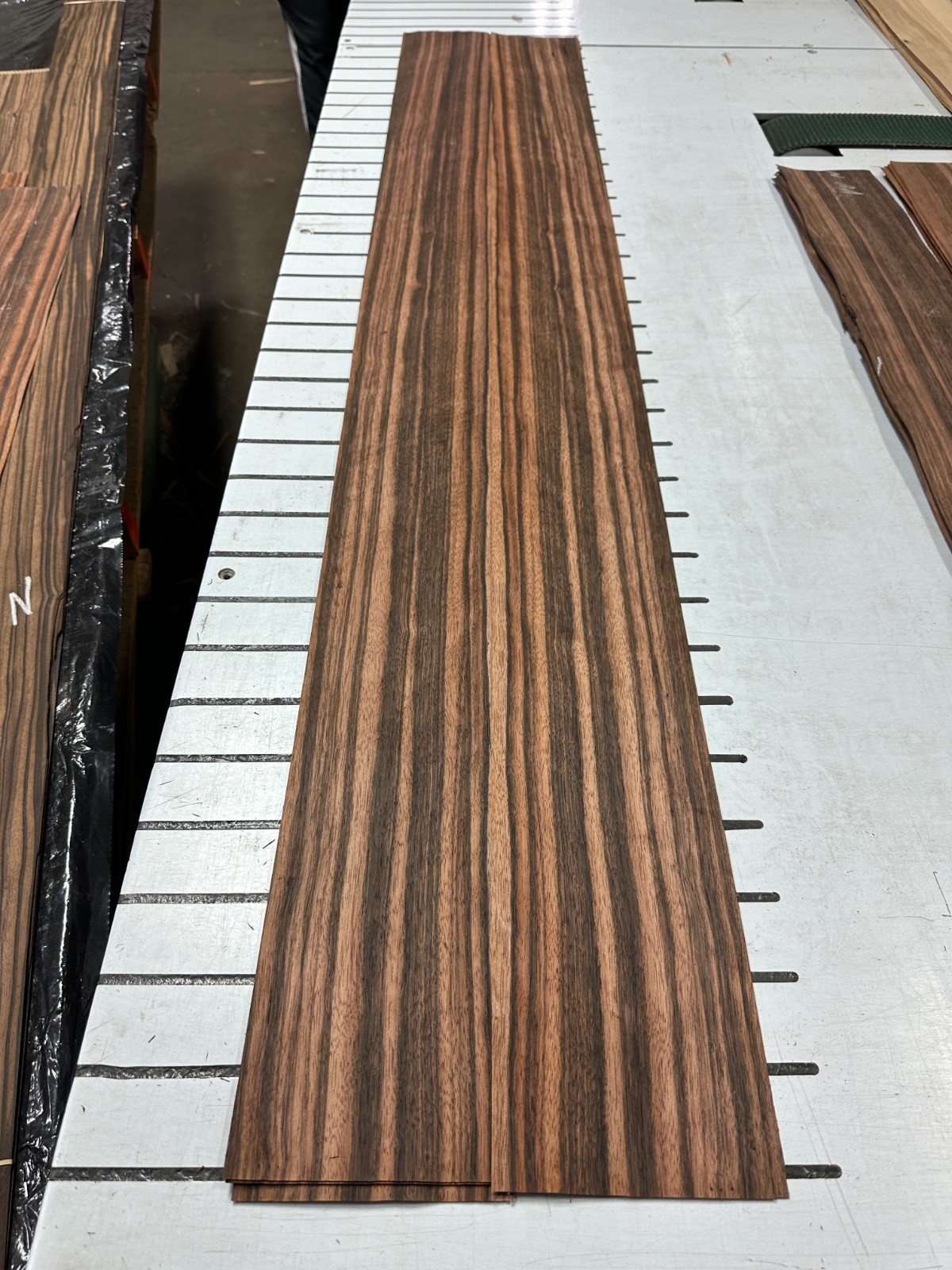 Ebony Raw Wood Veneer 2 sheets 61'' x 5'' 321S