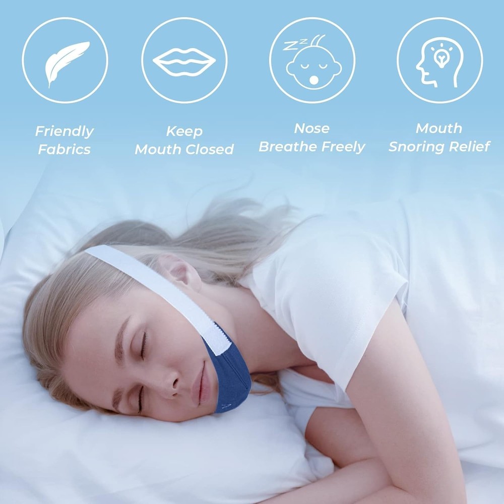Ventilation Chin Strap 2 Pack - Comfortable Snore Solution for Better Sleep