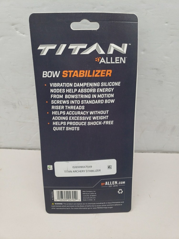 Titan Bow Stabilizer - Vibration Dampening Nodes - Helps Accuracy