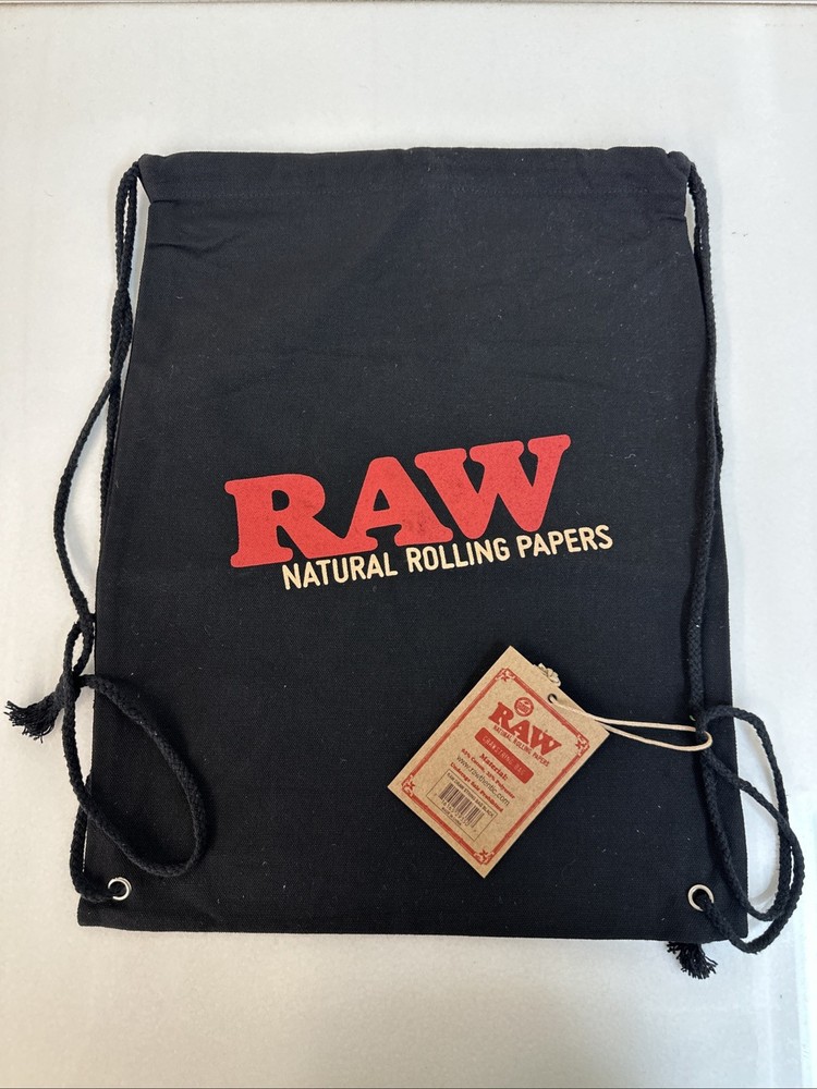 *NEW RAW Rolling Papers DRAWSTRING BAG BLACK LARGE SIZE 19" x 13"