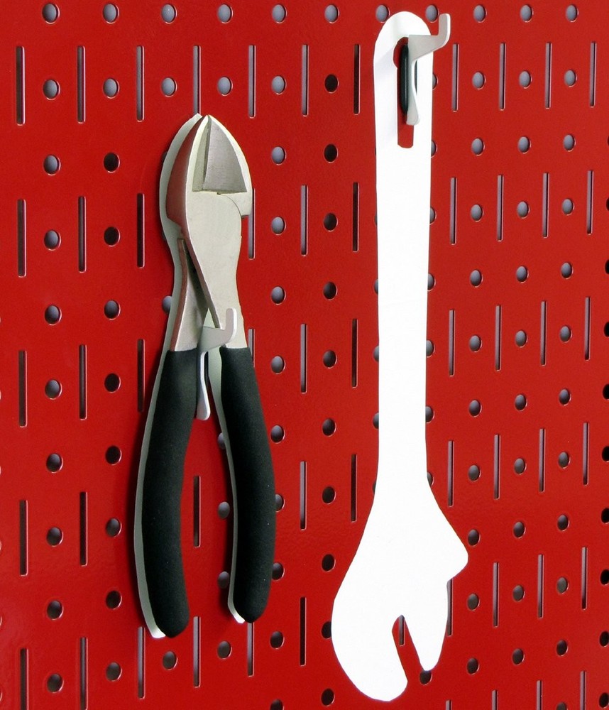 Pegboard 32in x 16in Red Metal Pegboard Tool Board Panel