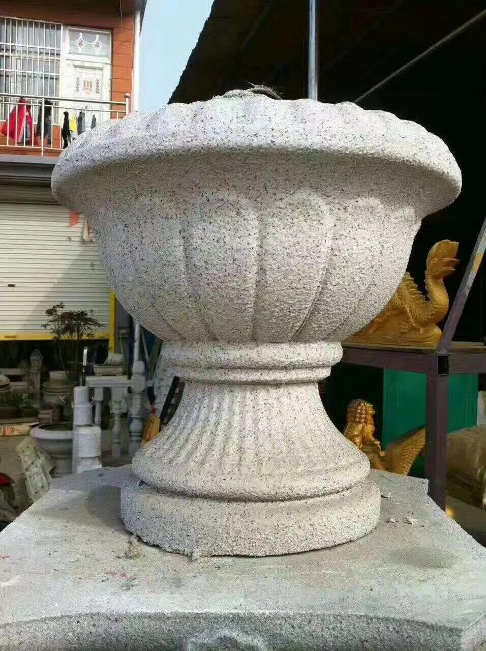 cast in place outdoor garden cement Plastic Precast Concrete Flower Pot Decorat