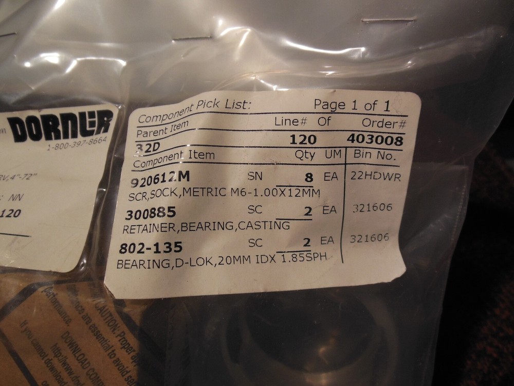 Dorner 32D spindle kit 3200LPZ