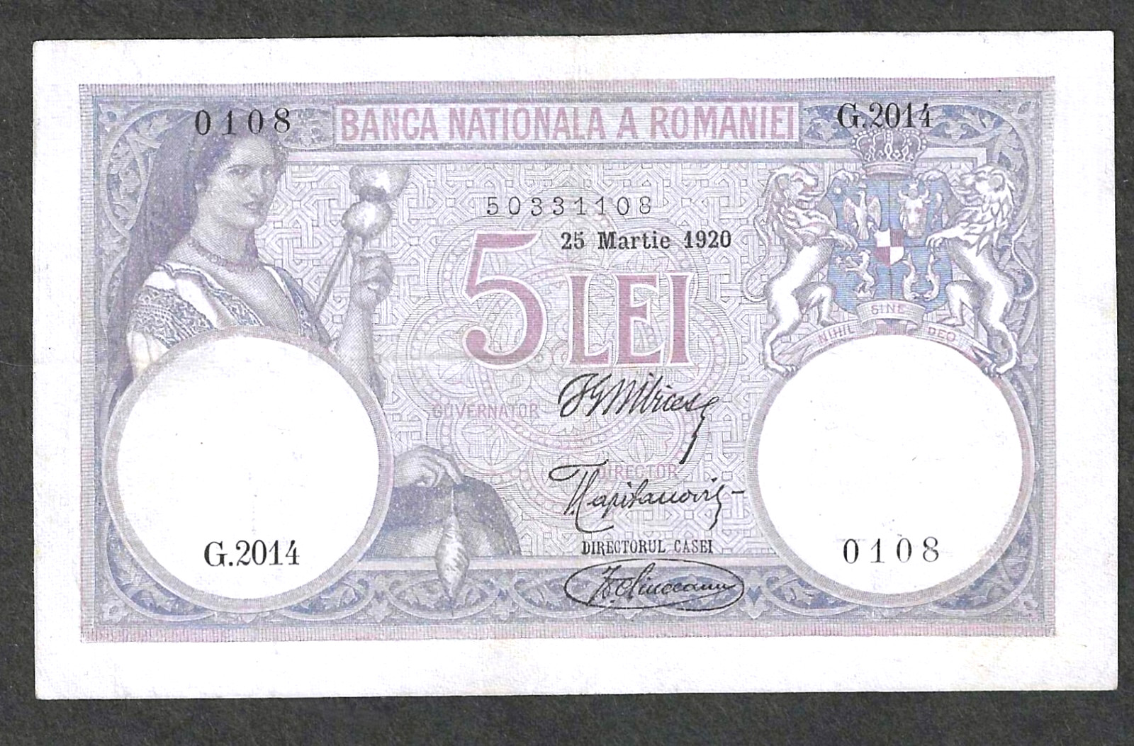 1920 ROMANIA 5 LEI ~ P-19 ~ VERY NICE XF/AU NOTE ~ CRISP NO PROBLEMS