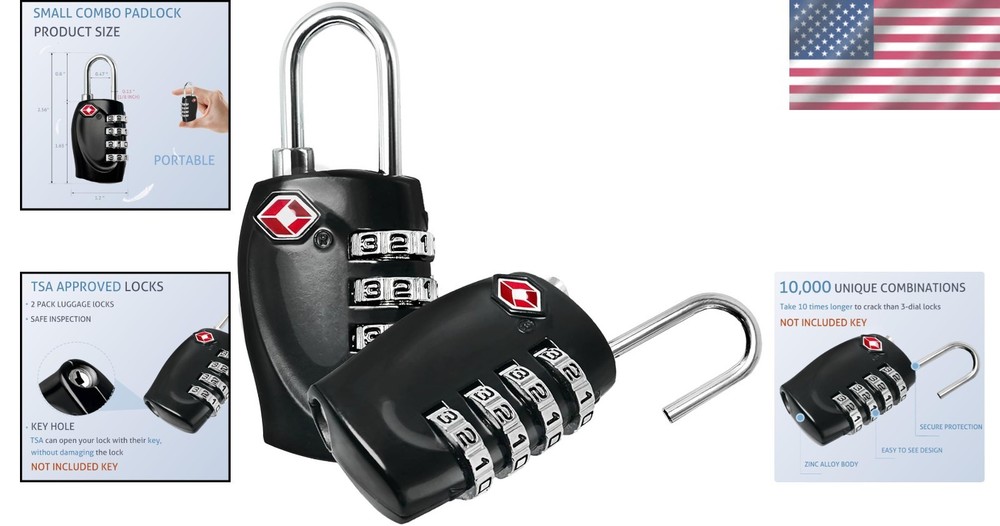 Compact 2-Pack TSA Approved Locks - Durable Security for Travel and Gun Cases