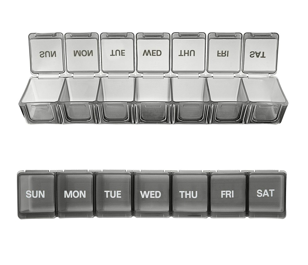 Weekly Organizer , 7 Day and Holder Container - Large Black