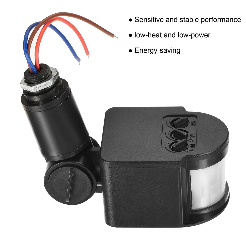 Motion Sensor 24V Infrared PIR Detector Switch Wall Mount for Floor Light Black