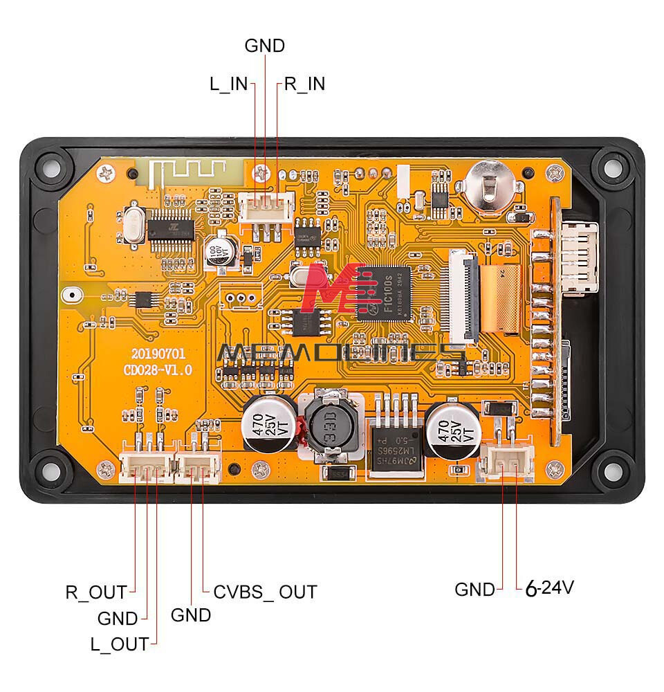 5v-24v 5.0 Bluetooth Call LCD Multimedia Playback 2.8'' MP5 Video Decoding Board
