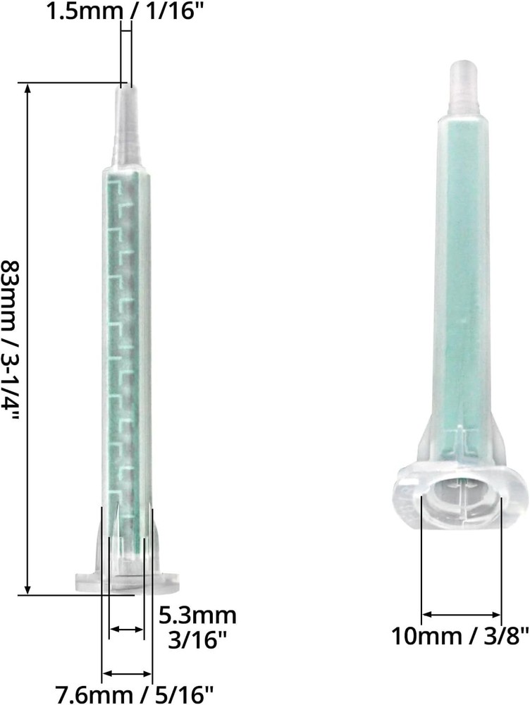 QWORK Static Mixing Nozzle Tip, 50 Pcs Epoxy Adhesive 50 pcs, A-System