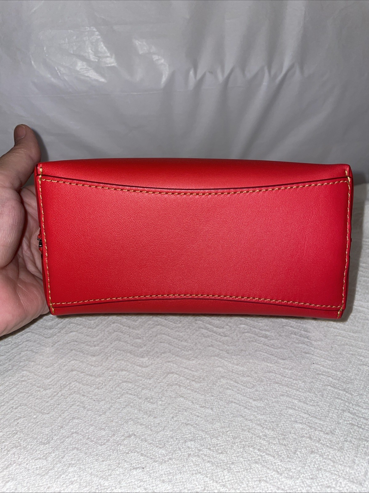 New Authentic Coach/Disney Red Leather Mickey Mouse Makeup Pouch