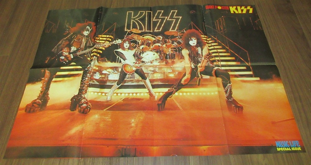 KISS set of 2 Japan magazines all KISS with POSTERS Gene Simmons NOT tour book