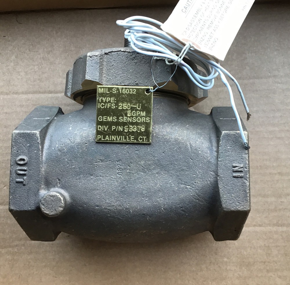 Gems Shuttle Type Flow Switch 53378 FS-250/U