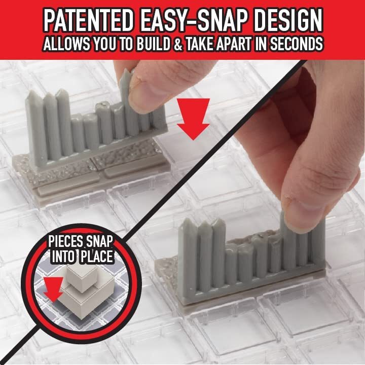 Monster Adventure Terrain - Stackable Base Plates 2 Pack - Modular 3D Tabletop