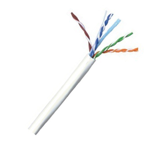 CAT6 Ethernet Riser CMR Cable Gigabit White 1000FT - SOLID BARE COPPER