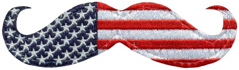 USAF USA FLAG MUSTACHE - LARGE - MORALE - PATCH