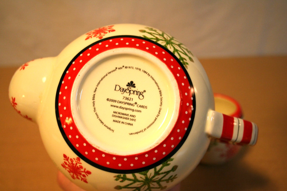 Dayspring Scripture Snowflake Teapot and 1 Cup Mug