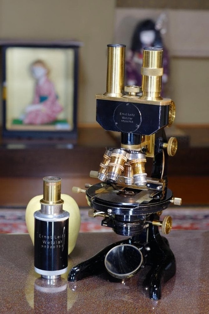 1923 Ernst Leitz AABM Research Microscope Binocular Monocular Apochromat Antique