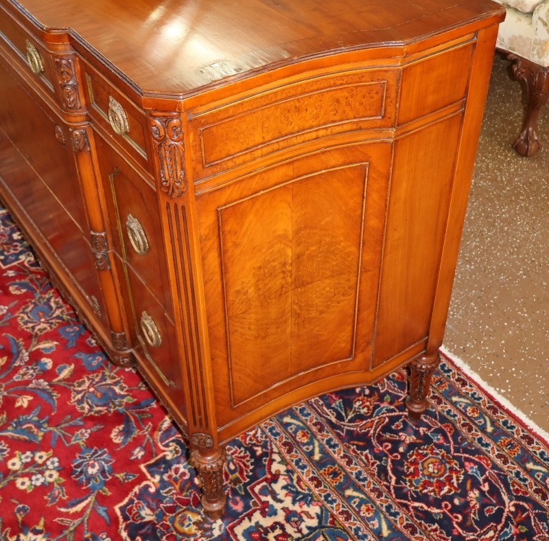 Early 20th Century French Style Burl & Satinwood Inlaid Chest Dresser Commode