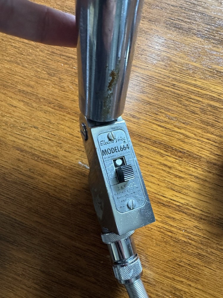 Pair Vintage EV Model 664 Dynamic Microphone Electrovoice Tested Working Deco