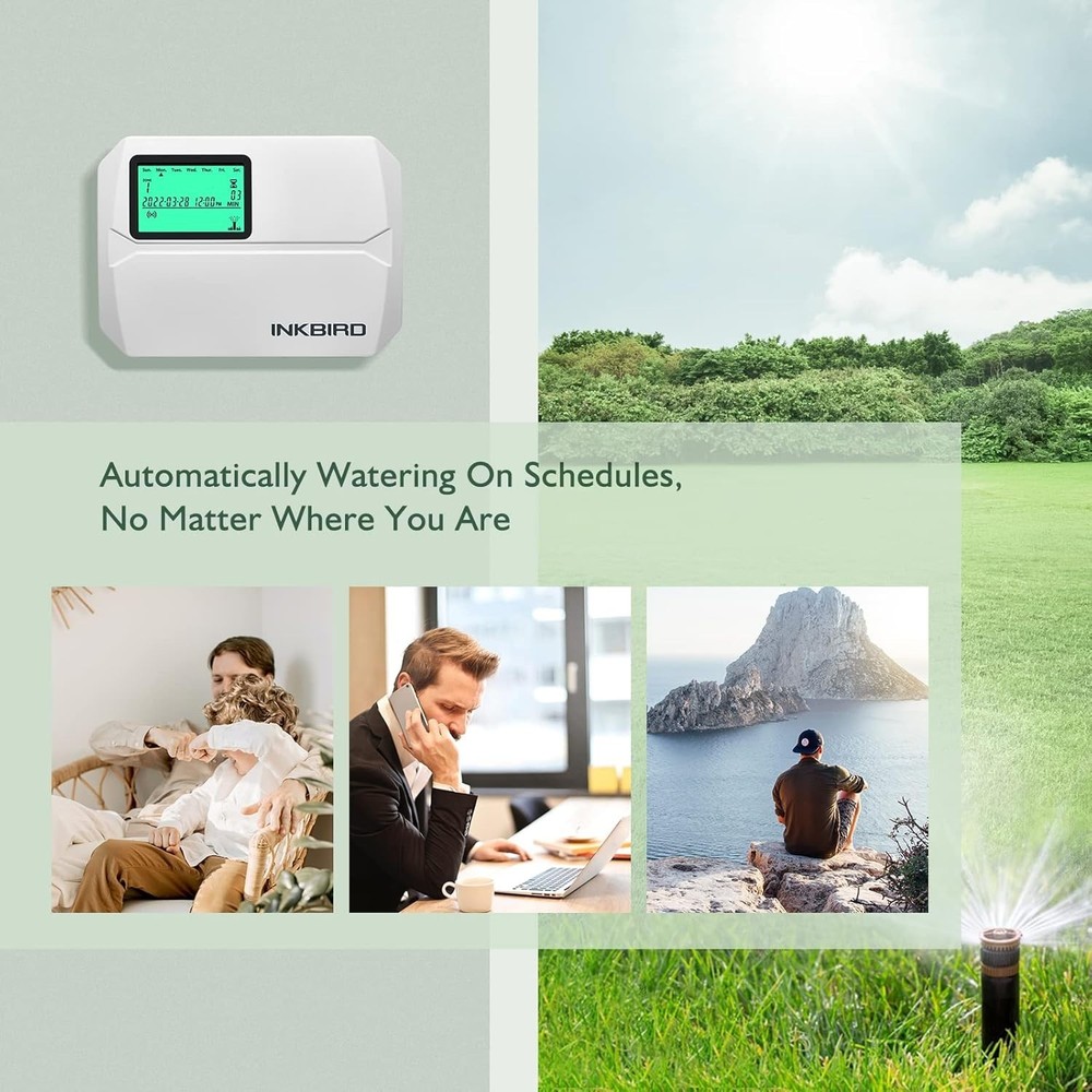 INKBIRD 8-Zone Lawn Sprinkler Controller System Watering Control 4 Cyclic Option