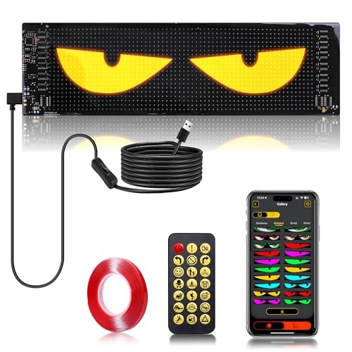 Multi-Panel Sync Car Eyes Display 64x20 LED Sign (14"x4.3") | USB 5V 14in*4.3in