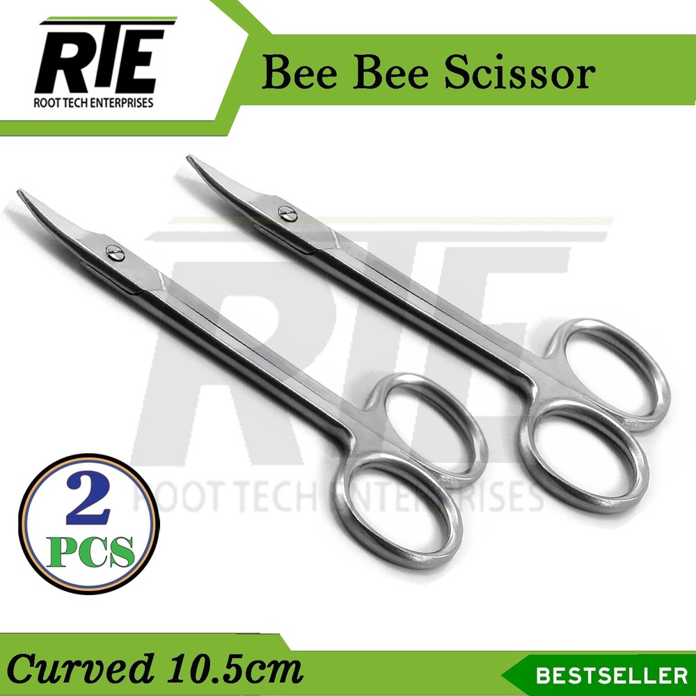2PC Surgical Universal Wire Cutting Bee Crown Curved Suture Scissors Tool