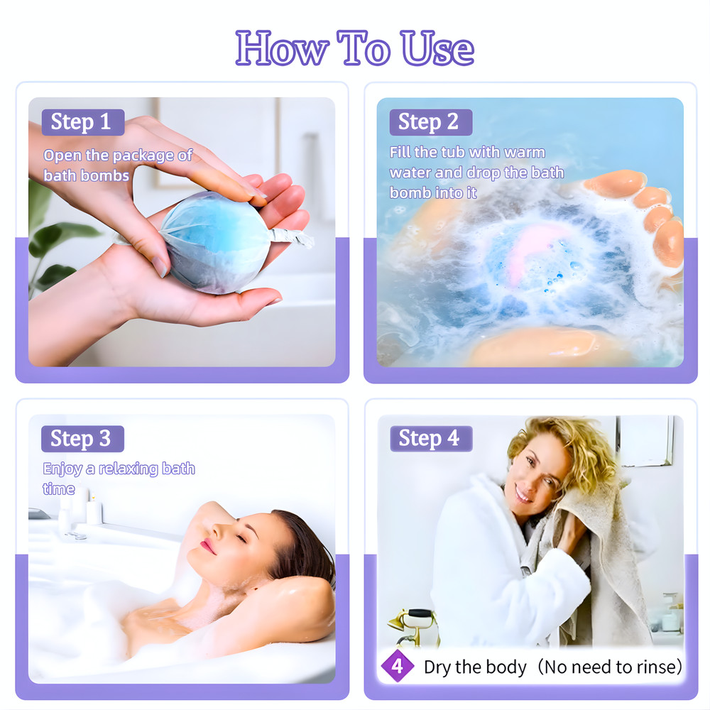3pc Tranquil Bliss Eucalyptus Grapefruit Lavender Bath Bomb Homestyle Gift Set
